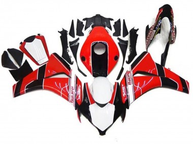 Carenado Moto Honda CBR1000RR 2008-2011 - Rojo Blanco Negro Brillante Raya