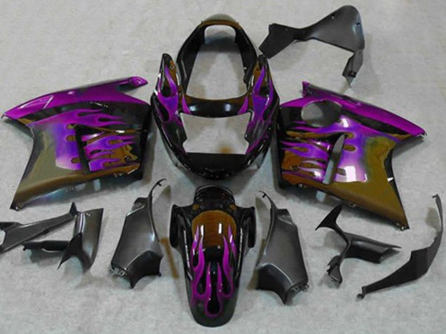Carenado Moto Honda CBR1100XX Blackbird 1996-2007 - Negro Brillante Púrpura Llama