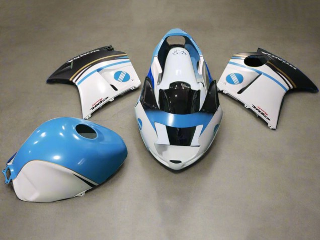 Carenado Moto Honda CBR1100XX Blackbird 1996-2007 - Blanco Azul Negro Konica Minolta