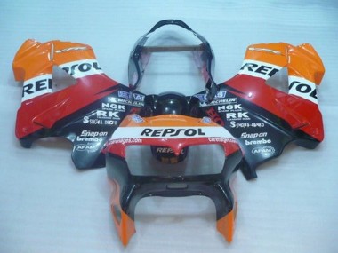 Carenado Moto Honda VFR 800 1998-2001 - Naranja Blanco Rojo Negro Repsol