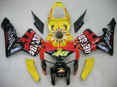 Carenado Moto Honda CBR600RR 2005-2006 - Negro Amarillo Rossi