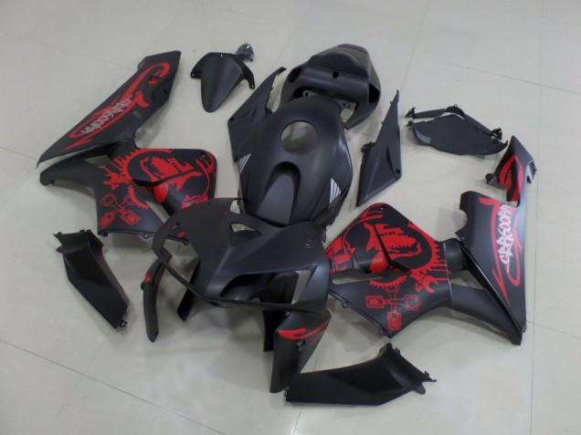 Carenado Moto Honda CBR600RR 2005-2006 - Negro Mate Rojo Mate Gear