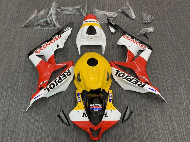 Carenado Moto Honda CBR600RR 2007-2008 - Amarillo Blanco Rojo Negro Brillante Repsol HRC