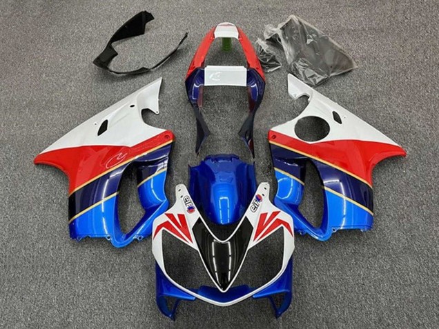 Carenado Moto Honda CBR600 F4i 2001-2003 - Blanco Rojo Azul Azul Oscuro