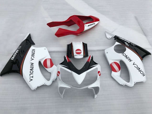 Carenado Moto Honda CBR600 F4i 2001-2003 - Blanco Rojo Negro Brillante Konica Minolta