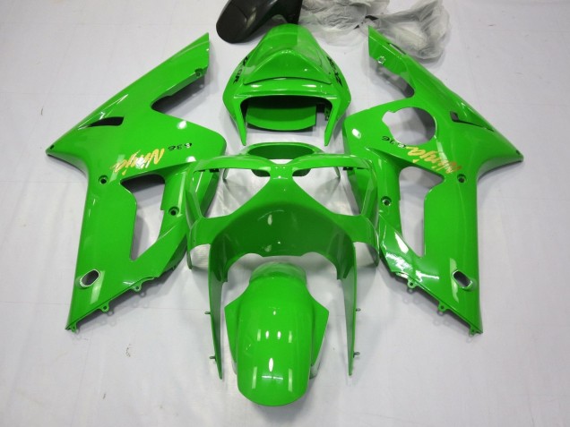 Carenado Moto Kawasaki ZX6R 2003-2004 - Verde Oro Calcomanía