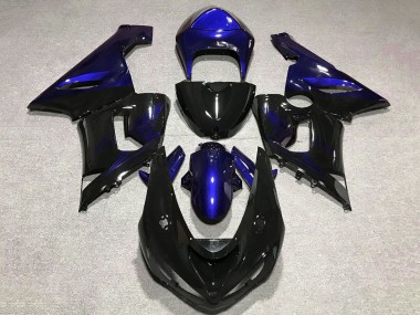 Carenados Moto Kawasaki ZX6R 2005-2006 - Azul Negro Brillante