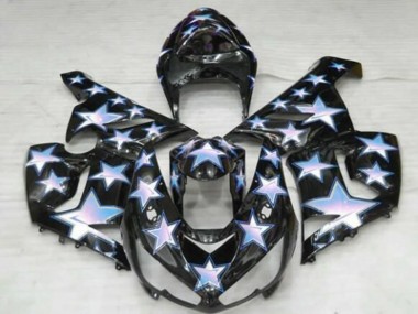 Carenado Moto Kawasaki ZX6R 2005-2006 - Negro Azul Blanco Estrella