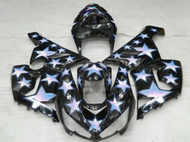 Carenado Moto Kawasaki ZX6R 2005-2006 - Negro Azul Blanco Estrella