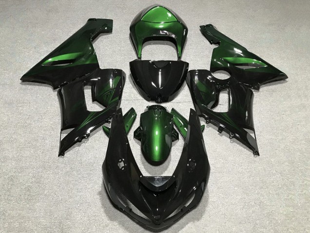 Carenado Moto Kawasaki ZX6R 2005-2006 - Verde Negro Brillante