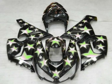Carenado Moto Kawasaki ZX6R 2005-2006 - Negro Verde Estrella