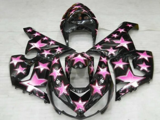 Carenado Moto Kawasaki ZX6R 2005-2006 - Negro Rosa Estrella