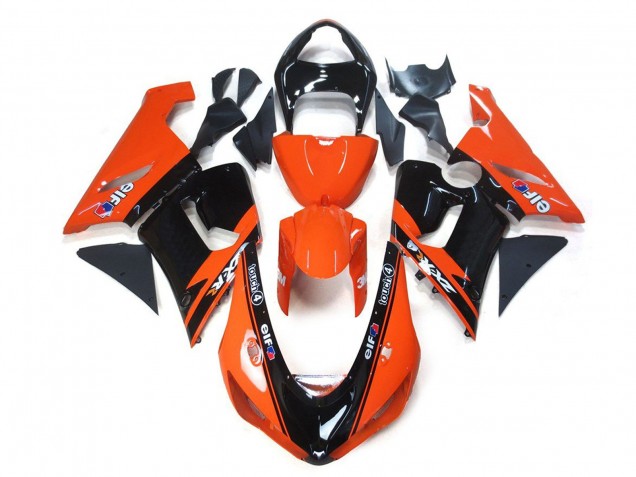 Carenado Moto Kawasaki ZX6R 2005-2006 - Naranja Negro Elf