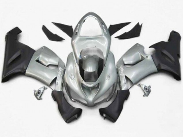 Carenado Moto Kawasaki ZX6R 2005-2006 - Plata Negro Mate