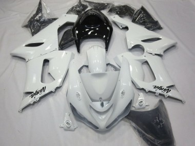 Carenado Moto Kawasaki ZX6R 2005-2006 - Blanco Negro