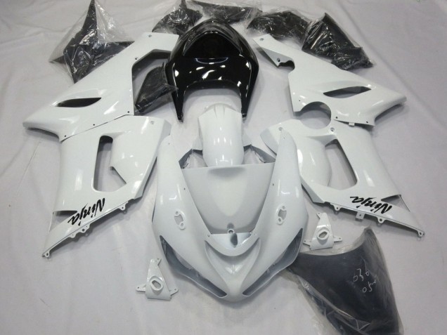 Carenado Moto Kawasaki ZX6R 2005-2006 - Blanco Negro