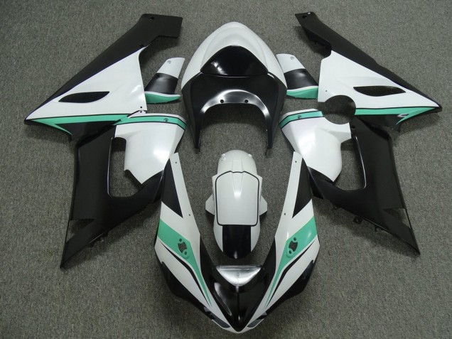 Carenado Moto Kawasaki ZX6R 2005-2006 - Blanco Negro Verde