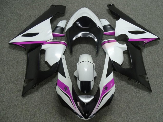 Carenado Moto Kawasaki ZX6R 2005-2006 - Blanco Negro Rosa