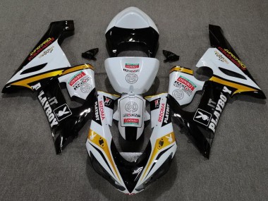 Carenado Moto Kawasaki ZX6R 2005-2006 - Blanco Negro Oro Rojo Rizoma Playboy