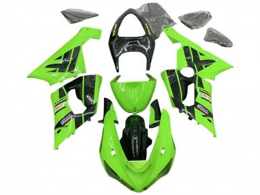 Carenado Moto Kawasaki ZX6R 2005-2006 - Verde Claro Negro Castrol