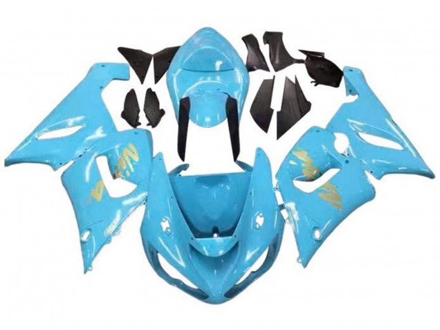 Carenado Moto Kawasaki ZX6R 2005-2006 - Azul Claro Oro