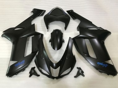 Carenado Moto Kawasaki ZX6R 2007-2008 - Negro Mate Azul Ninja
