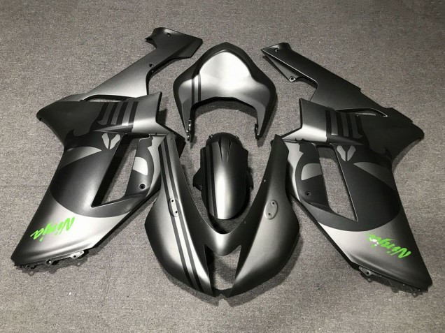 Carenado Moto Kawasaki ZX6R 2007-2008 - Plata Mate Negro Mate Cráneo