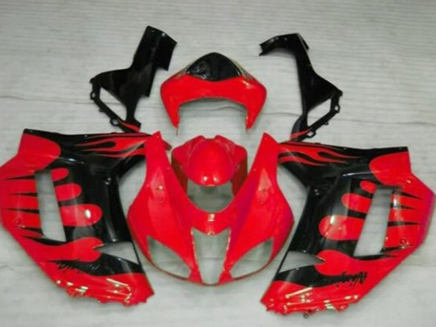 Carenado Moto Kawasaki ZX6R 2007-2008 - Rojo Negro Llama