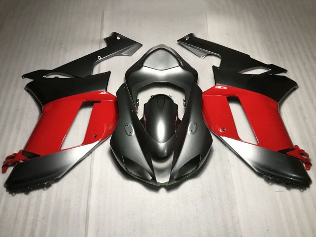 Carenado Moto Kawasaki ZX6R 2007-2008 - Plata Rojo