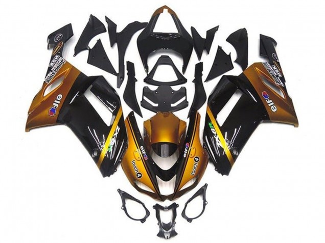 Carenado Moto Kawasaki ZX6R 2007-2008 - Oro Negro Elf
