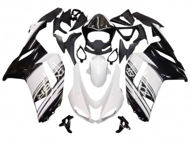 Carenado Moto Kawasaki ZX6R 2007-2008 - Blanco Negro Plata Raya