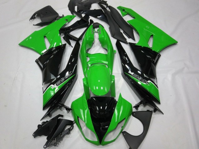 Carenado Moto Kawasaki ZX6R 2009-2012 - Verde Negro Brillante Blanco