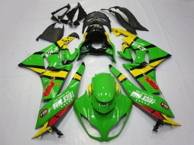 Carenado Moto Kawasaki ZX6R 2009-2012 - Verde Amarillo Rojo Negro Trick Star Rojo Bull