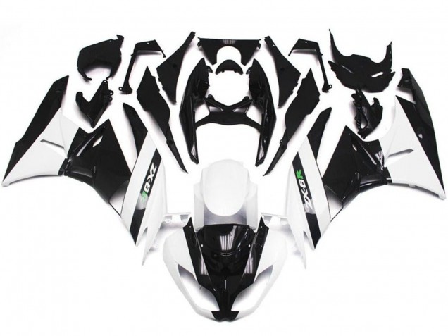 Carenado Moto Kawasaki ZX6R 2009-2012 - Blanco Negro Brillante