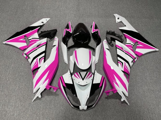 Carenado Moto Kawasaki ZX6R 2009-2012 - Blanco Rosa Negro