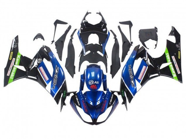 Carenado Moto Kawasaki ZX6R 2009-2012 - Azul Negro Brillante Rojo Verde
