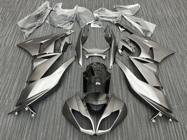 Carenado Moto Kawasaki ZX6R 2009-2012 - Plata Mate Negro