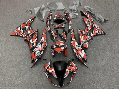 Carenado Moto Kawasaki ZX6R 2009-2012 - Rojo Blanco Negro Camouflage