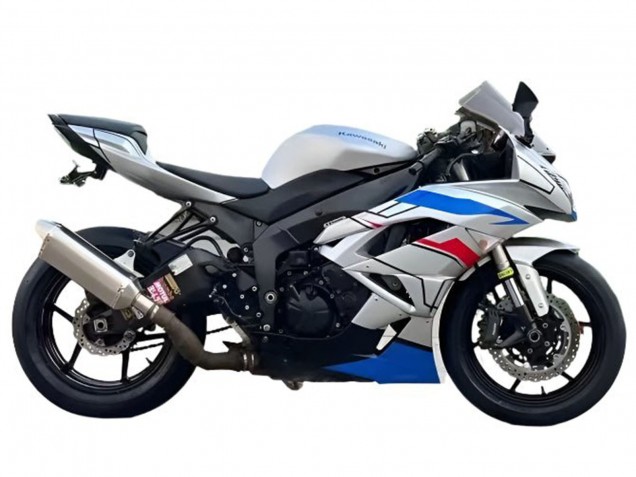 Carenado Moto Kawasaki ZX6R 2009-2012 - Blanco Azul Rojo Negro