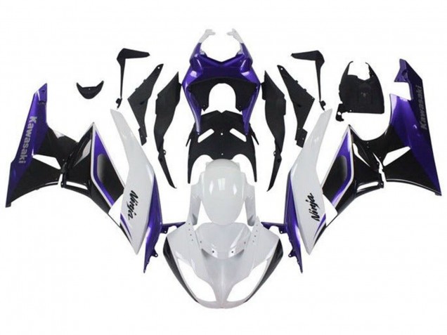 Carenado Moto Kawasaki ZX6R 2009-2012 - Púrpura Blanco Negro