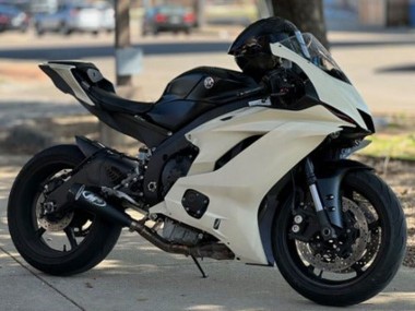 Carenado Moto Kawasaki ZX6R 2013-2018 - Crema Blanco Negro Mate