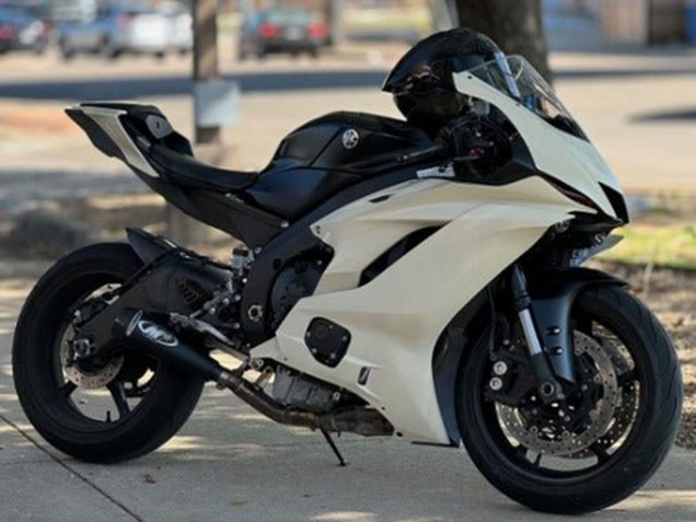 Carenado Moto Kawasaki ZX6R 2013-2018 - Crema Blanco Negro Mate