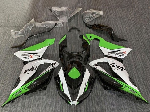 Carenado Moto Kawasaki ZX6R 2013-2018 - Verde Blanco Negro