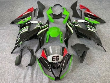 Carenado Moto Kawasaki ZX6R 2013-2018 - Verde Blanco Negro Rojo Elf 66