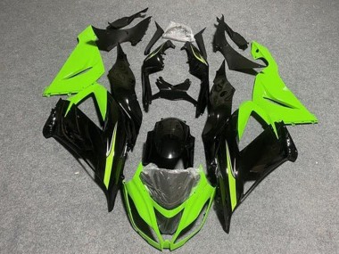 Carenado Moto Kawasaki ZX6R 2013-2018 - Verde Claro Negro Brillante