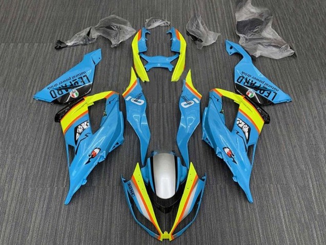 Carenado Moto Kawasaki ZX6R 2013-2018 - Azul Claro Amarillo Naranja Negro Plata