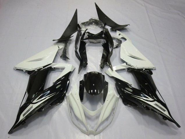 Carenado Moto Kawasaki ZX6R 2013-2018 - Blanco Perla Negro Brillante