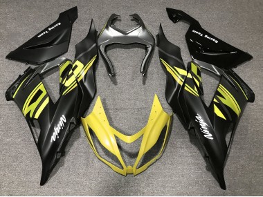Carenado Moto Kawasaki ZX6R 2013-2018 - Negro Mate Amarillo