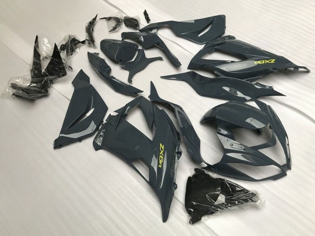 Carenado Moto Kawasaki ZX6R 2013-2018 - Gris Oscuro Amarillo