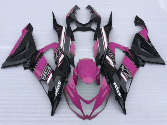 Carenado Moto Kawasaki ZX6R 2013-2018 - Rosa Negro Blanco